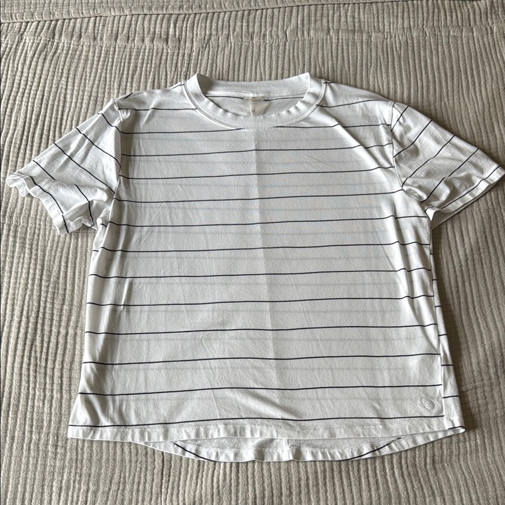 Calia White Striped T-Shirt